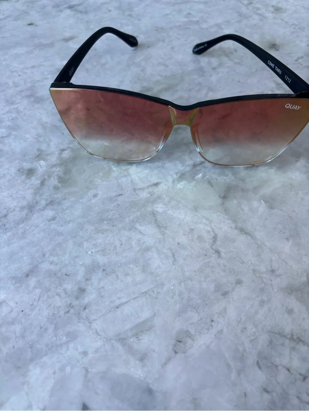 Quay Australia Gradient Rose Gold to Gray Oversized Women's Sunglasses